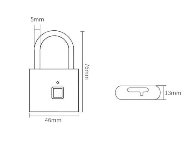 Serrure portative d'empreinte digitale Lockbody en alliage de zinc durable imperméable rechargeable de batterie au lithium d'USB 16