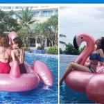 Giant Inflatable Flamingo 60 Inches Unicorn Pool Floats Tube Raft Swimming Ring Circle Water Bed Boia Piscina Adults Party Toys