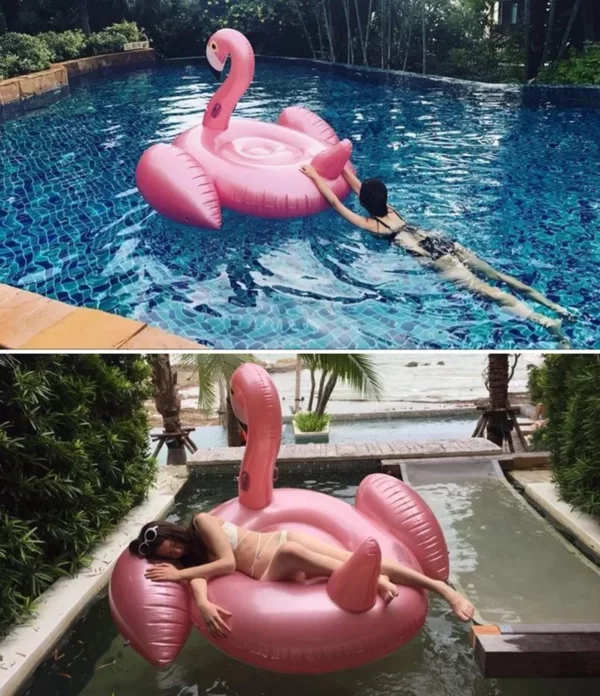 Giant Inflatable Flamingo 60 Inches Unicorn Pool Floats Tube Raft Swimming Ring Circle Water Bed Boia Piscina Adults Party Toys