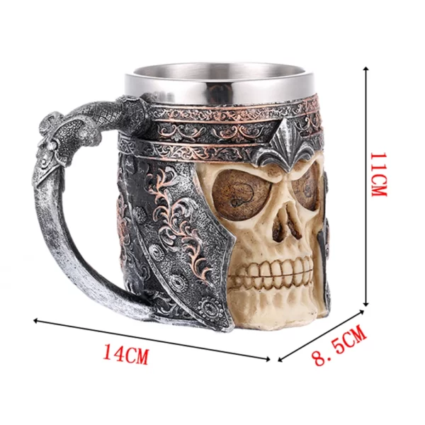 Tasse à Bière de Style Viking en Bois de 500ml, Gobelet à Double Paroi, Isolé en Métal, Cadeau de Noël 17