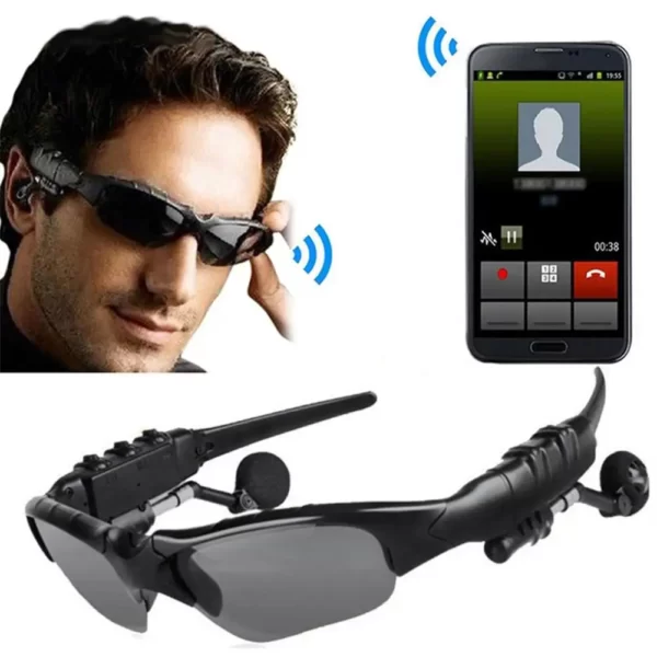 Lunettes de soleil Bluetooth sans fil intelligentes, casque stéréo, écouteurs de sport en plein air dans la voiture, appels musicaux, lunettes anti-bleu 2