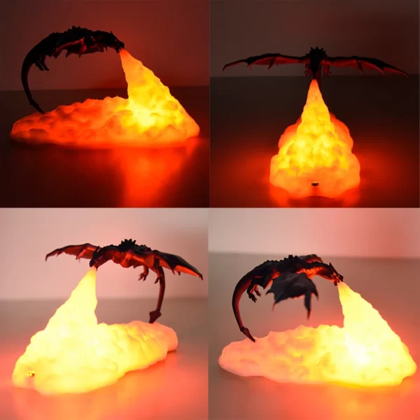 Lampes LED rechargeables 3D Dragon de feu et Dragon de glace pour la décoration intérieure, lampes de bureau, décor de chambre, impression, meilleur cadeau pour les enfants, la famille 6