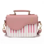 Sac à main carré pour femme, petit sac d'aviation, contraste de couleur, notes de piano, cartable, personnalité douce, sac à main pour fille, mode 2
