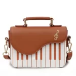 Sac à main carré pour femme, petit sac d'aviation, contraste de couleur, notes de piano, cartable, personnalité douce, sac à main pour fille, mode 7