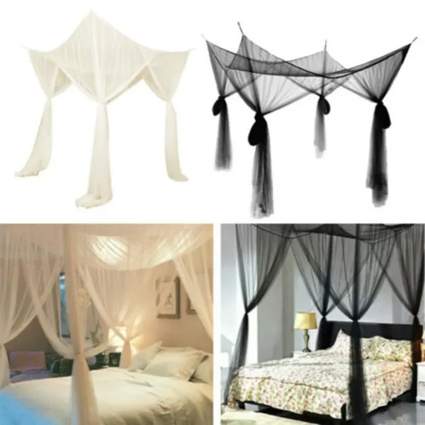 Sexy Mosquito Net Palace Four Door King/Queen Double Size Home Single  Bed Prevent Insect Outdoor Square Grace White Canopy Net 4