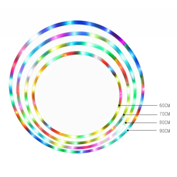 Cerceau de sport phosphorescent pour femmes et enfants, anneau de perte de poids, cercle de yoga proxy, équipement d'entraînement de fitness, 7 documents, 60 cm, 70 cm, 80 cm, 90cm 2