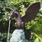 Sculpture de dragon cracheur de feu pour la décoration de la maison et du jardin, fontaine en résine d'eau, majestueuse, prenant en compte la précision 2