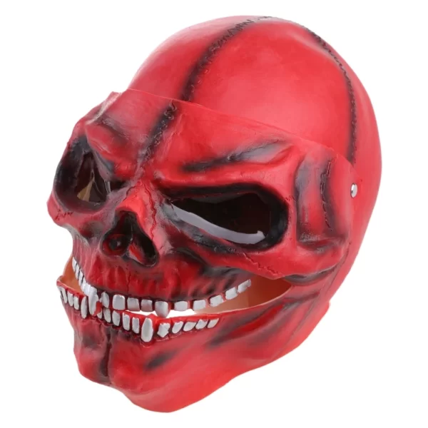 Masque de crâne doux, décoration pour casque de moto, visière de squelette de crâne avec lentille, masque de Cosplay pour fête d'halloween 9