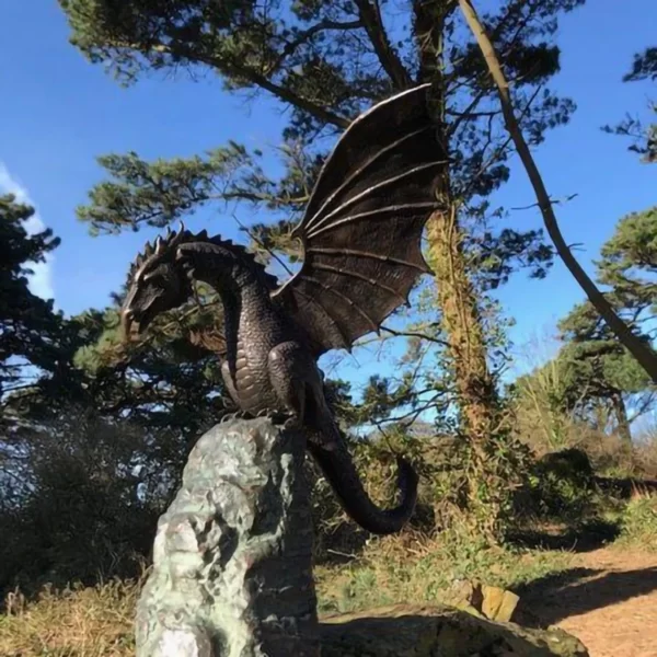 Sculpture de dragon cracheur de feu pour la décoration de la maison et du jardin, fontaine en résine d'eau, majestueuse, prenant en compte la précision 5