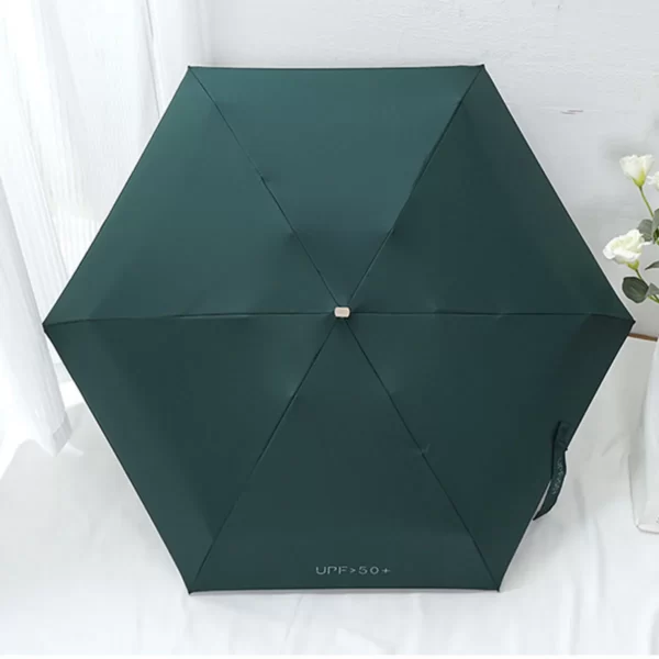 Mini Parapluie Pliant Ultraléger pour l'Extérieur, Protection UV, Pare-Soleil à Cinq Plis 4