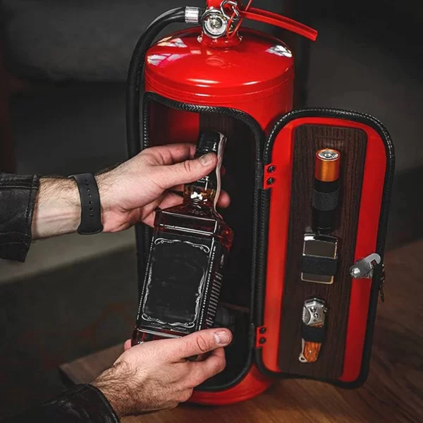 Ornements de boîte à vin en forme d'extincteur, mini bar, décoration d'artisanat d'armoire à vin, champagne, français ou boîte de rangement, cadeaux de pompier 2