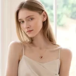 Zunderes-Colliers pendentif avec fleur de rose pour femme, je t'aime, bijoux de mariage, rouge, luxe, je t'aime, boîte cadeau, cadeaux pour petite amie, 2023 4