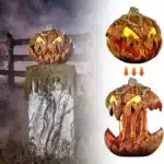 Décor de Citrouille Security é par le Bruit, avec Yeux Rougeoyants LED, Crée des Atmosphères Effrayantes, pour Halloween 1