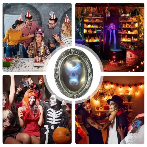 Miroir d'Halloween Security é par le Mouvement, Effrayant, Hanté, avec Son, Effrayant, Ornement de Face, Décoration de Porte, de Maison, Accessoire de ix 6