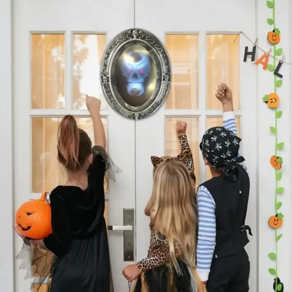 Miroir d'Halloween Security é par le Mouvement, Effrayant, Hanté, avec Son, Effrayant, Ornement de Face, Décoration de Porte, de Maison, Accessoire de ix 3