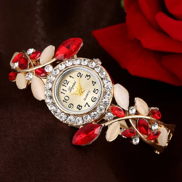 Montre-bracelet en diamant pour femmes, marque de luxe Robes à Bracelet en acier pour femmes, élégantes, horloge, cadeaux pour femmes 2