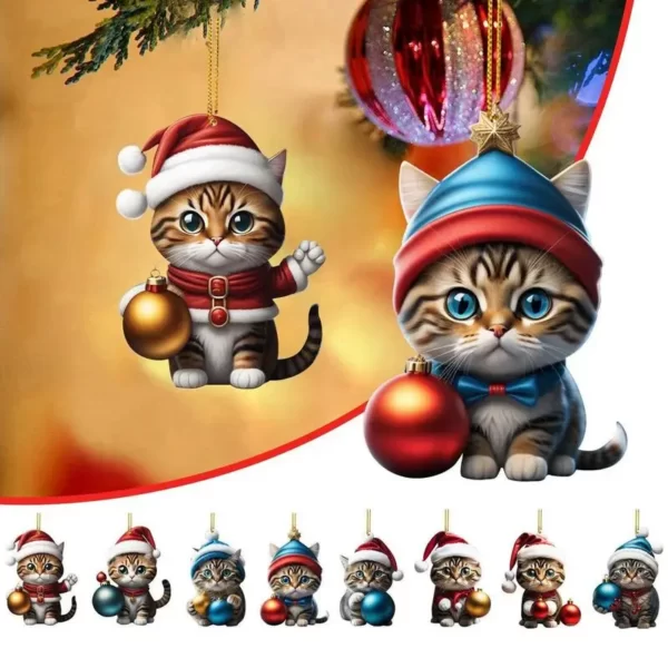 Calendrier de l'Avent de Noël avec Chat pour Enfants, Compte à Rebours, Décoration de la Face Animale Mignonne, Festival de Dessin Animé, Cadeaux du Nouvel An 2024, 2025 3