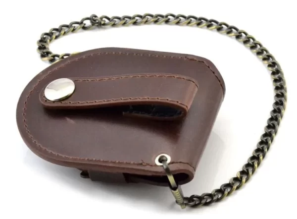 Boîte de montre de poche classique vintage pour homme, étui de rangement, porte-monnaie, sac en poudre avec JOMechanical, couverture arrière marron, mode masculine 3