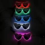 Lunettes néon LED en forme de cœur pour femme, Barres structurels entes, DJ Party, Noël, Nouvel An, Bride to be Wedding, Rave Accessrespiration 69