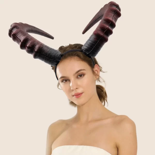 Pièce de Sauna en Corne de Démon Noir et Rouge pour Femme, Costume de Cosplay Gothique, Diables, Animaux, Bœuf, Tenue d'Halloween, Carnaval, Accessoires de ix 1