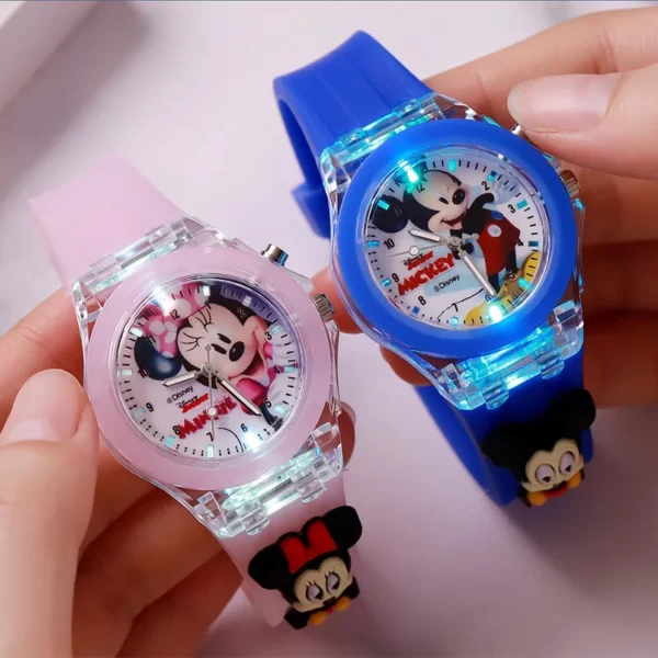 Montre 3D Minnie en silicone pour enfants, montre-bracelet pour filles, source de lumière pour documents, horloge à quartz pour dames, cadeaux pour enfants 1