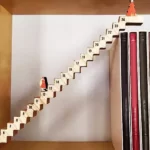 Escaliers en bois du Père Noël grimpant, calendrier de l'avent de voyage, calendrier de compte à rebours de Noël, décor de bureau en bois 2