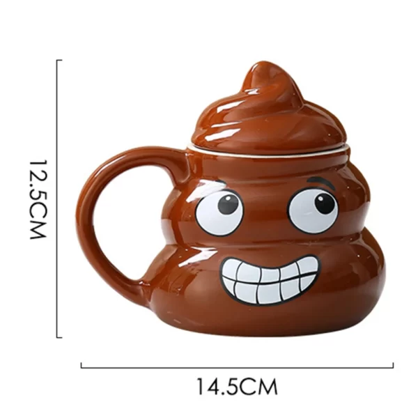 Tasse en céramique de merde, tasses à café créatives de 480 ml avec cuillère pour les bureaux à domicile, tasse de boisson de farce coquine pour cadeau de Noël d'anniversaire 6