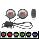 SAFEY-Kit d'éclairage de sauna à LED, lumières dynamiques de voiture, 12V avec télécommande, kits de rénovation des yeux, éclairage de sauna, assemblage automatique, 3 pouces 6