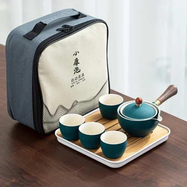 Service à thé Gongfu chinois en porcelaine, pot portable, rotation à 360 °, tout un, fabricant de sacs cadeaux, infuseur 3