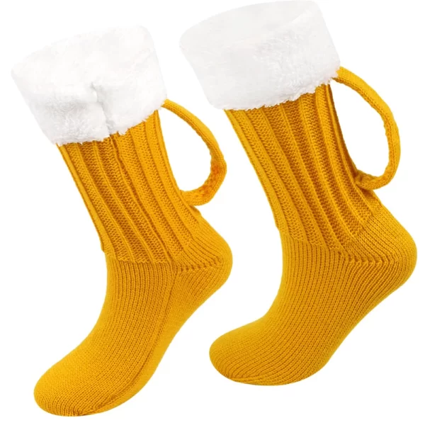 Optics-Chaussettes mi-tube chope de bière pour hommes et femmes, couvre-pied souple, chaud, automne, hiver, EU 36-42 1