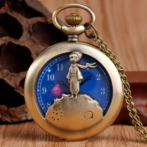 Montre de poche pendentif petit prince, collier design creux, bronze vintage 1