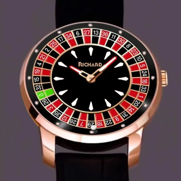 Rirogations-Montre mécanique NH35 pour homme, cadran rotatif, roulette Las Vegas, thème bureau, aiguilles brillantes en diamant, nouveau 1