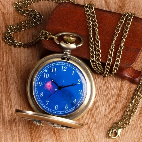 Montre de poche pendentif petit prince, collier design creux, bronze vintage 3