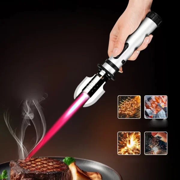 Nouveau sabre laser lance-flammes à flamme rouge, briquet coupe-vent créatif pour allumage de barbecue en plein air, pratique à transporter 1