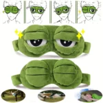 Masque pour les yeux de sommeil grenouille mignonne, protecteur des yeux, ombrage de la pause déjeuner, masque pour les yeux de sommeil drôle, masque pour les yeux doux et confortable, essentiels de voyage 1