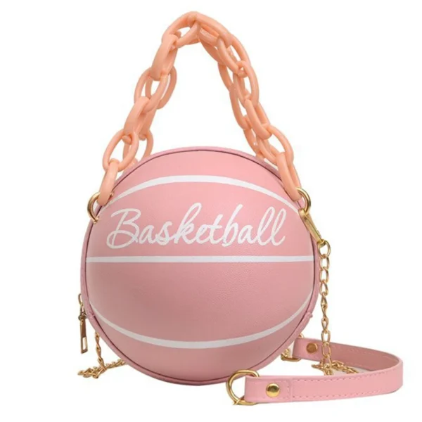 Femmes balle sac à main rond basket-ball forme petits sacs à main décontracté en cuir PU femme sacs à bandoulière bandoulière filles porte-monnaie 3