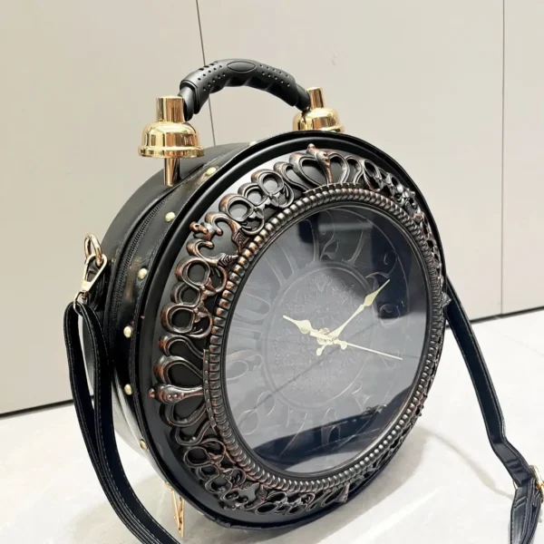 Sacs à main et sacs à main de luxe de styliste, sacs à bandoulière amusants en forme d'horloge, sac rond en cuir pu pour femmes 5