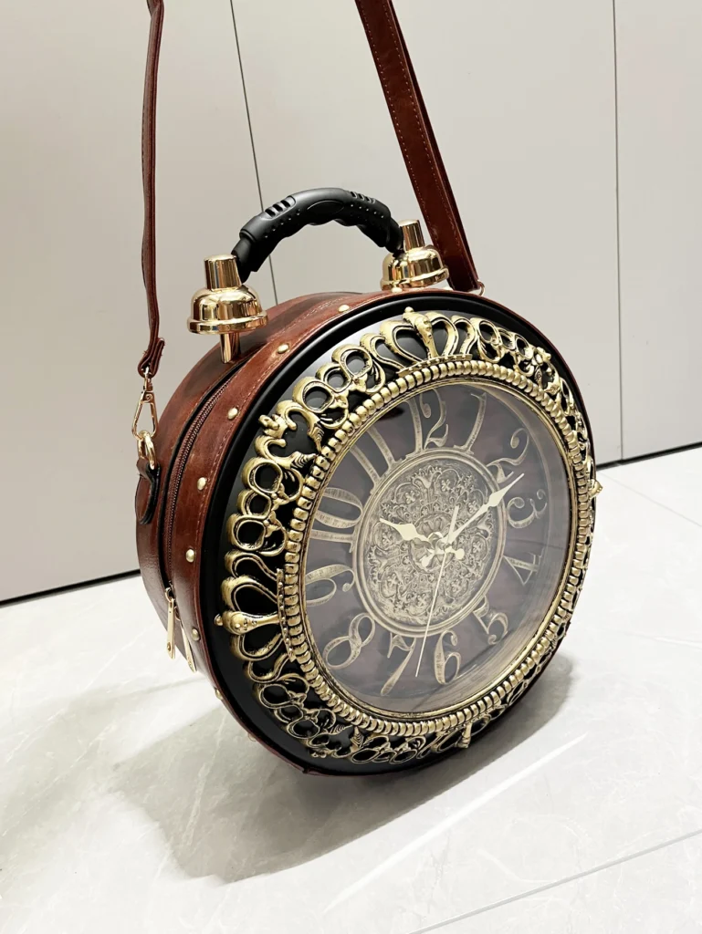 Sacs à main et sacs à main de luxe de styliste, sacs à bandoulière amusants en forme d'horloge, sac rond en cuir pu pour femmes 16