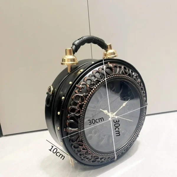 Sacs à main et sacs à main de luxe de styliste, sacs à bandoulière amusants en forme d'horloge, sac rond en cuir pu pour femmes 3