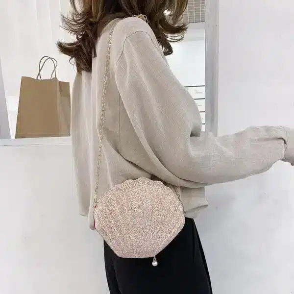 JOCute-Sacs à main à paillettes pour femmes, sacs à bandoulière à fermeture éclair, sacs à main à coque initiés, petit sac pour téléphone, poudres d'argent 3