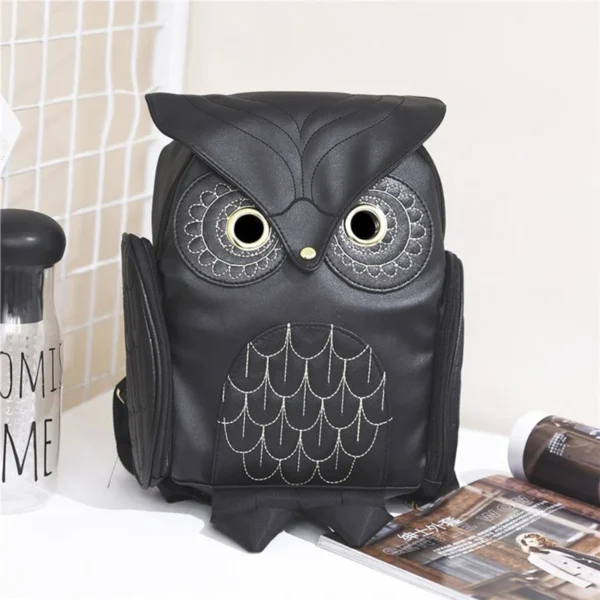 Sac à dos hibou en relief PU, sac à dos Animal de dessin animé mignon et à la mode, sac de voyage tendance pour femmes 2