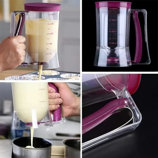 Distributeur de pâte à crêpes et cupcakes, pâte pliable pour cupcakes, gaufres, mélange de muffins ou d'importe quel produit au four, 1 pièce 5
