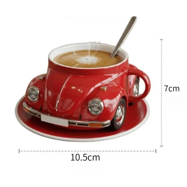 Tasse à café créative en forme de coccinelle, nouveauté faite à la main, tasse à café amusante et imaginative en forme de voiture, cadeau pour les amateurs de coccinelle approprié 6