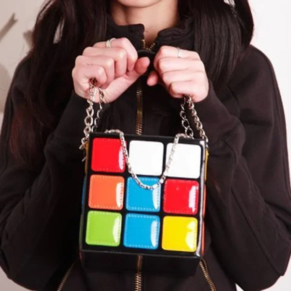 Chic boîte de forme cubique femmes sacs à main chaînes de créateur fourre-tout de luxe en cuir Pu sac de messager dames personnalité petits sacs à main 2020 2