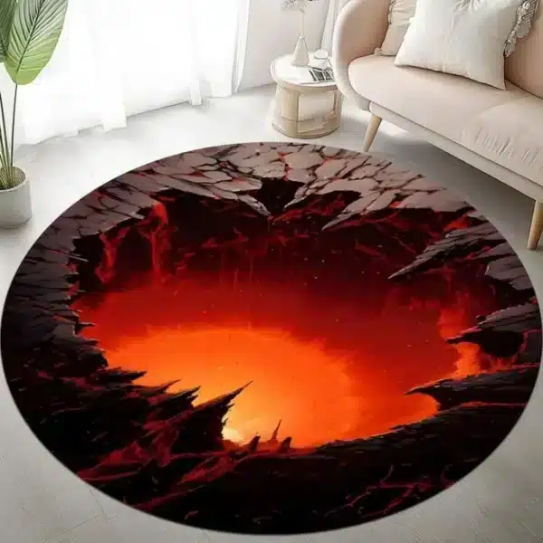 Tapis d'illusion d'optique 3D, Vortex, trou profond, décor de sol, chambre à coucher, zone de loisirs, canapé, chevet doux, antidérapant 2