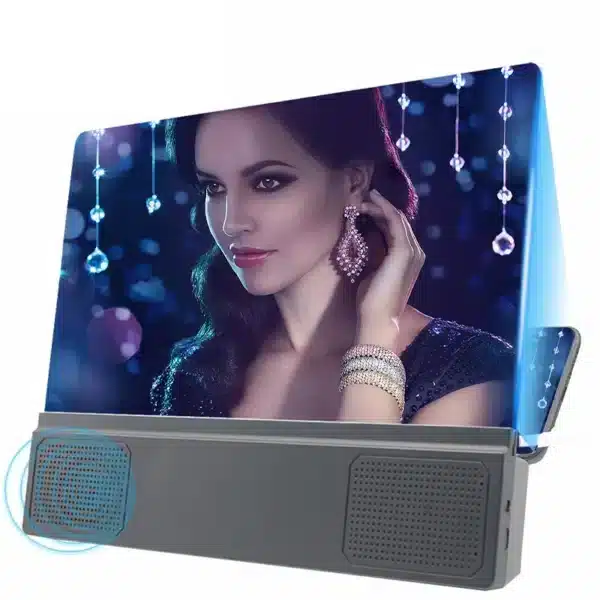Amplificateurs d'écran 3D loupe de téléphone portable avec haut-parleur élargi support d'amplificateur vidéo grossissant bureau pliant Audio Anti-bleu 2