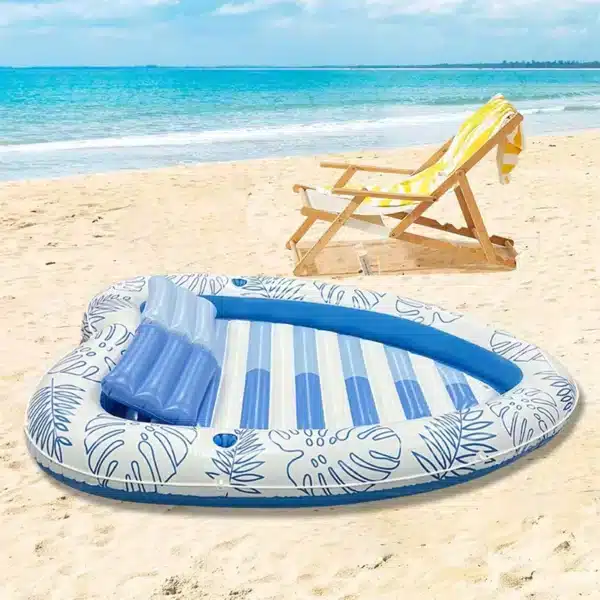 Flotteur gonflable en forme de cœur pour piscine extérieure, matelas à Air, chaise longue avec oreiller, coussin de natation pour adultes et enfants, relaxation d'été 5