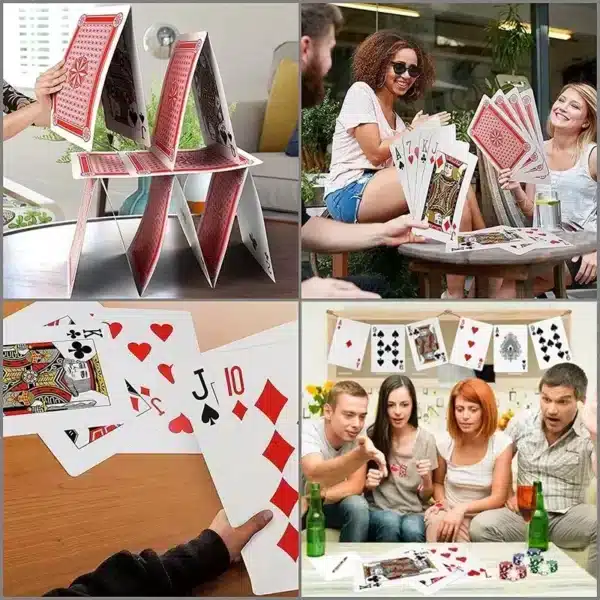 Cartes à jouer Jumbo de grande taille, Design créatif 2/4/6/9 fois, jouets, jeu de société, tours de magie, outils, jeux de fête amusants pour adultes 3