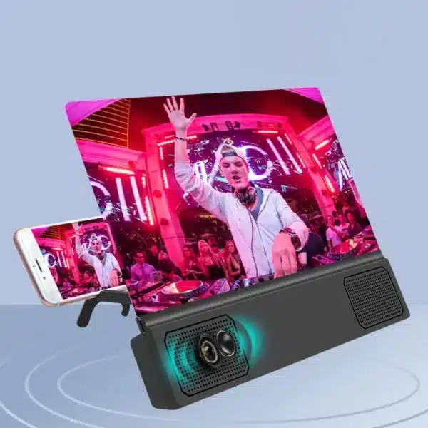 Amplificateurs d'écran 3D loupe de téléphone portable avec haut-parleur élargi support d'amplificateur vidéo grossissant bureau pliant Audio Anti-bleu 4